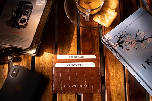 Image of BROWN BEAR Premium Branded Men's Pure German Nappa Leather, RFID ATM Card Holder (Brown)