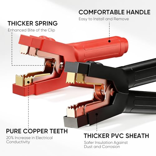 Image of NOONE Booster Jumper Cables Heavy Duty 2 /0 Gauge 30 FT 1500 AMP with Quick Connect Plugs for Truck SUV Car with up to 8-Liter Gasoline
