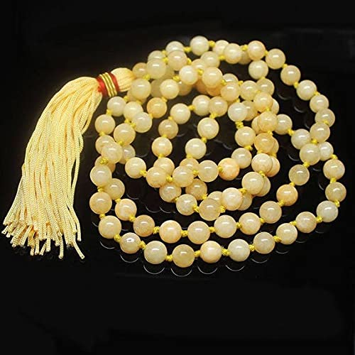 Perles de jade jaune pour fabriquer un chapelet unique ou un bijou souvenir
