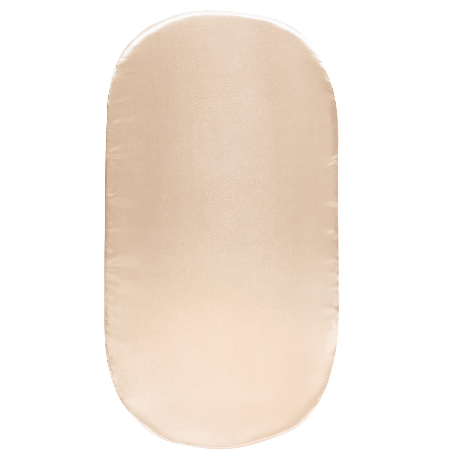SiinvdaBZX Satin Bassinet Sheets for Baby Hair,Beige | Silk-Like Soft Bassinet Fitted Sheets for Hourglass, Oval &amp; Rectangular Bassinet Mattress