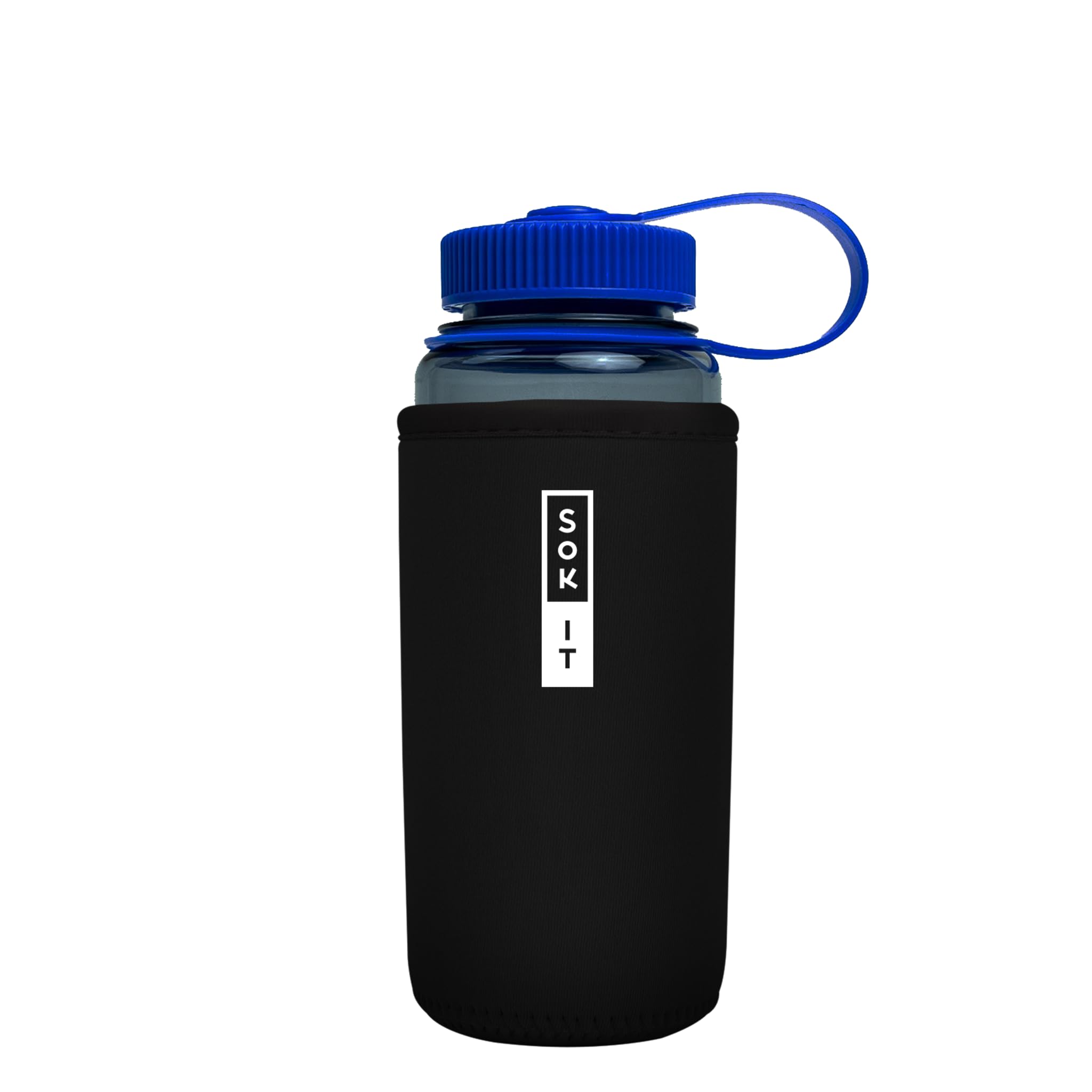 Sok It BotlSok Water Bottle Sleeve Insulated Neoprene Cover (Black, Fits 16oz CamelBak or Nalgene)
