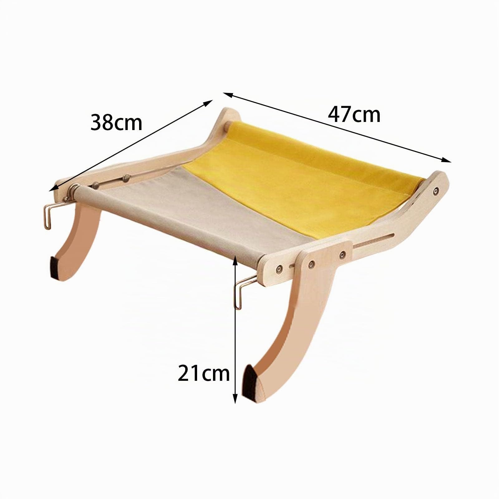 MagiDeal Chat fenêtre perchoir Balcon fenêtre Chat hamac étagère Robuste pour Chats d'intérieur Pas de Ventouse, Gris Jaune