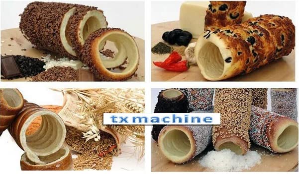 TXMACHINE Ice Cream Cone Chimney Cake Kurtos Kalacs Grill Roll Oven Maker Machine Chimney Cake Oven chimney bread machine toaster ovens with 8 rollers (110V/60HZ)