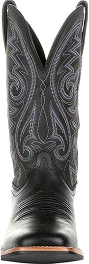 GATURA Stivali da Uomo e Donna Medievale Vintage Mid Calf - Punta Quadrata Tacco Chunky in Faux PU Pelle - Western Cowboy Cavaliere Lunghi, 35-48, Marrone, 42