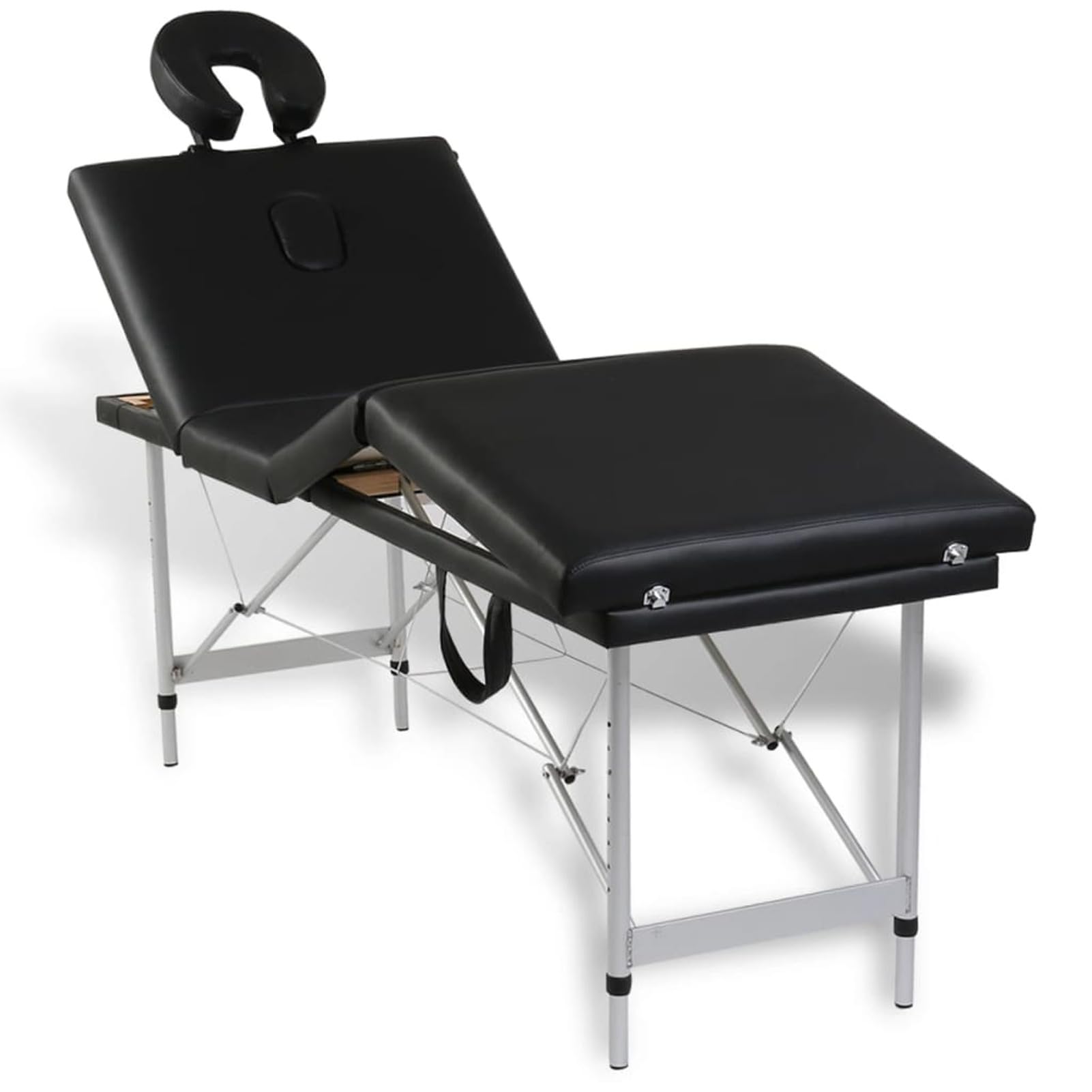 ZEYUAN Camilla de Masaje Plegable 4 Zonas Estructura de Aluminio Negra, Apoyabrazos Tattoo, Camilla Tattoo, Camilla Estetica, Camilla De Espalda, Cama De Masaje, Mesa De Masaje 110099