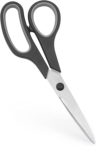 PYOF Tijeras de 8 pulgadas tijeras multiusos de acero inoxidable para manualidades tijeras de tela afilada tijeras de agarre cómodo para oficina