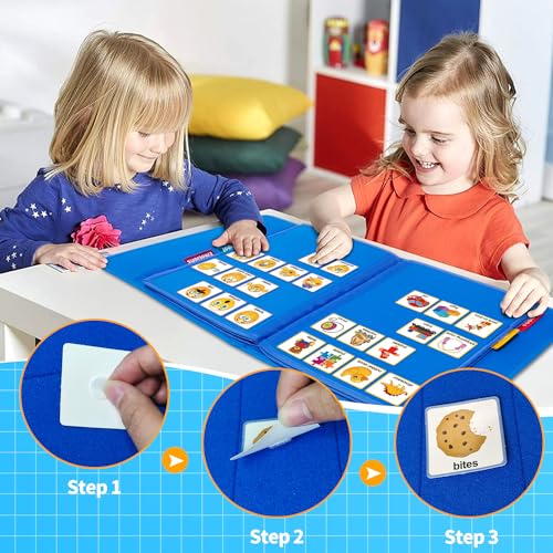 Boczif Visual Communication Book, Nonverbal Communication Board, Autism Language Vocabulary Learning Materials, Speech Articulation Therapy Cue Cards for Kids, Toddler Behavior Book for Home School - Image 4