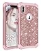 Lontect Compatible iPhone Xs Max Case Glitter Sparkle Bling Heavy Duty Hybrid Armor High Impact Shockproof Protective Cover Case for Apple iPhone Xs Max 2018 6.5" Display, Shiny Rose Gold