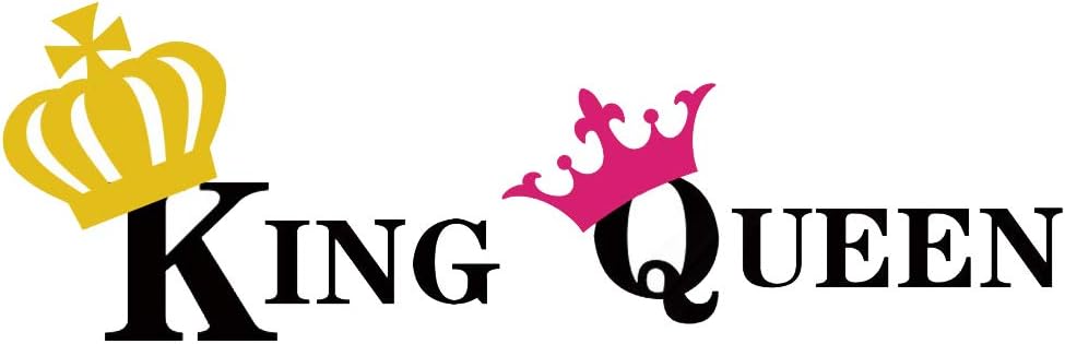 Valentine Iron On Patches King and Queen Iron On Stickers Heat Transfer Appliques DIY Lovers T-Shirt Dresses Thermal Transfer Patch for Clothing(2 Pcs)