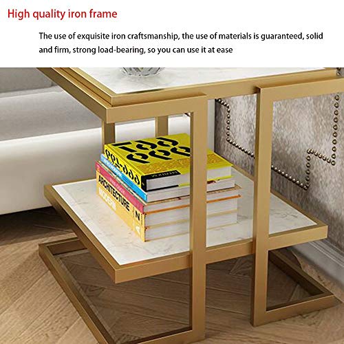 SENSEN Table Basse Salon Noir/Blanc en marbre design d'appoint moderne