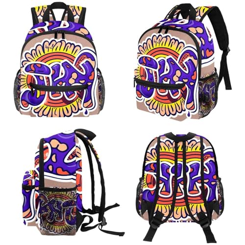 Sac à dos d'école enfants en sergé imperméable multicolore