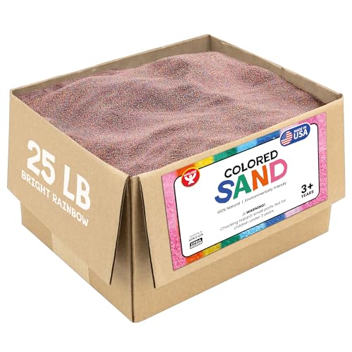 Image of Hygloss Colored Sand for Crafts - 25 lb, Bright Rainbow - Vibrant Colorful Fine Sensory Play Sand Art Kits for Kids - Classroom Activities for Children 3 4 5 6 7 8 9 10 11 12 - Safe for Ages 3+