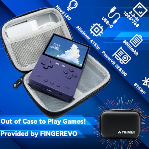 Image of Trimui Brick Handheld Game Console 3.2-inch 1024*768 IPS Screen 3000mAh Trimui-Brick Opensource System with Portable Case and Screen Protector Purple