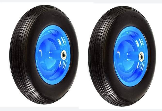 SET OF 2 NK WFF16BK Flat-Free Wheelbarrow Wheel 16" - 500 lbs. Load Rating - for 6 & 8 Cubic ft. wheelbarrows Including Jackson, True Temper, Ames, Ace - 5/8" axle
