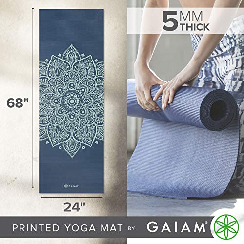 Gaiam Premium Printed Non-Slip Yoga Exercise Fitness Mat 5mm Thick Suitable for All Types of Yoga, Pilates and Floor Exercises (172 x 61 x 5 mm) - Image 4