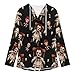 Womens Bodysuit Scary Horror Woman Doll Black T Shirts Long Sleeve Hoodie V Neck Pullover Tops, 2026