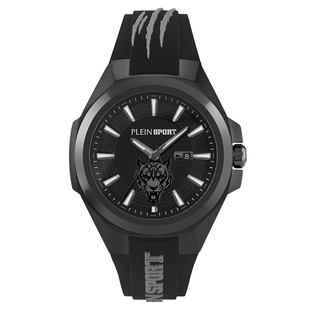 Philipp Plein Sports Men's Black Gents Tigermaster Watch Ps7ba0424 – Contemporary Appeal | - Stainless Steel / Mineral