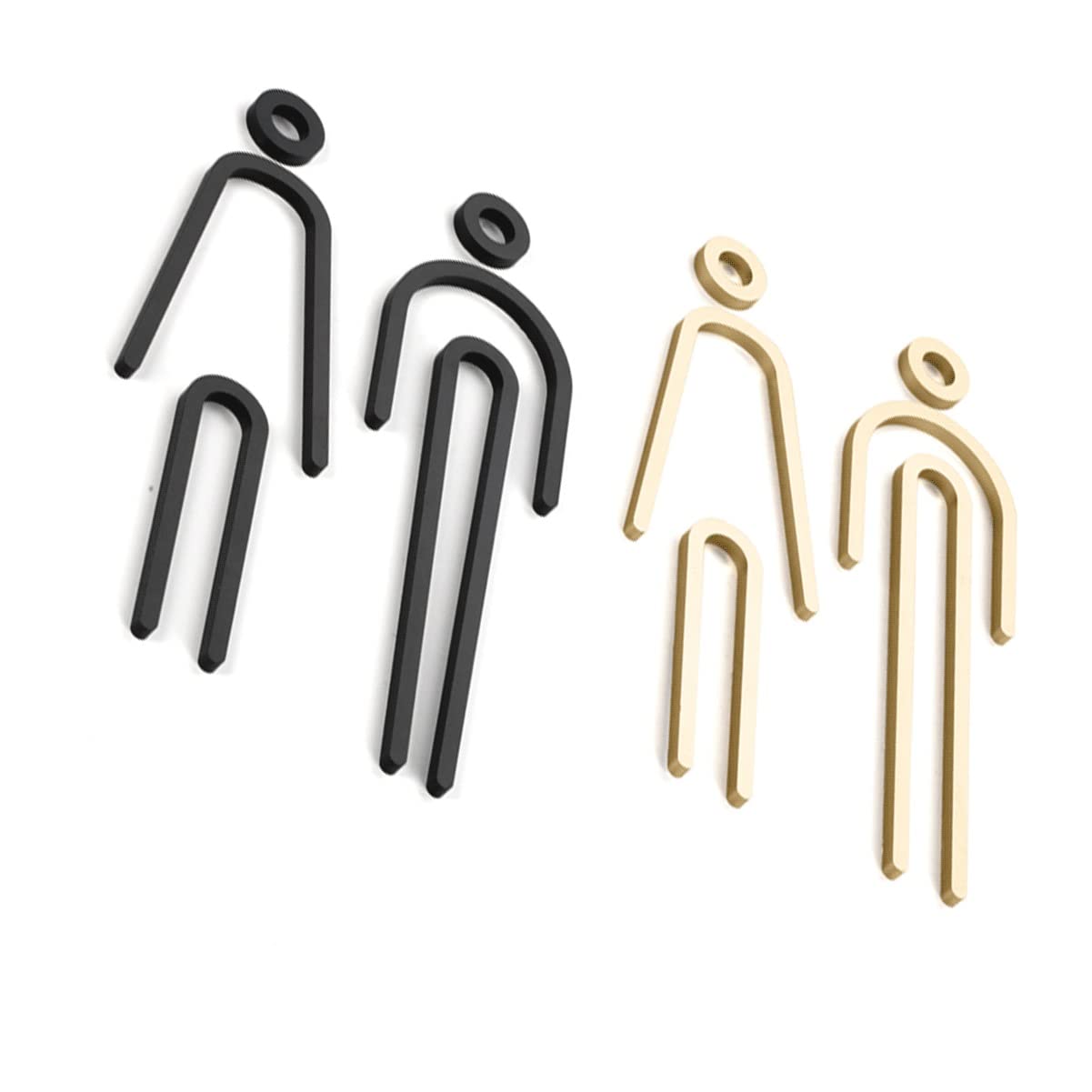 Juego de letreros modernos para puerta de baño con figuras de hombres y mujeres, decoración de pared para el hogar u oficina
