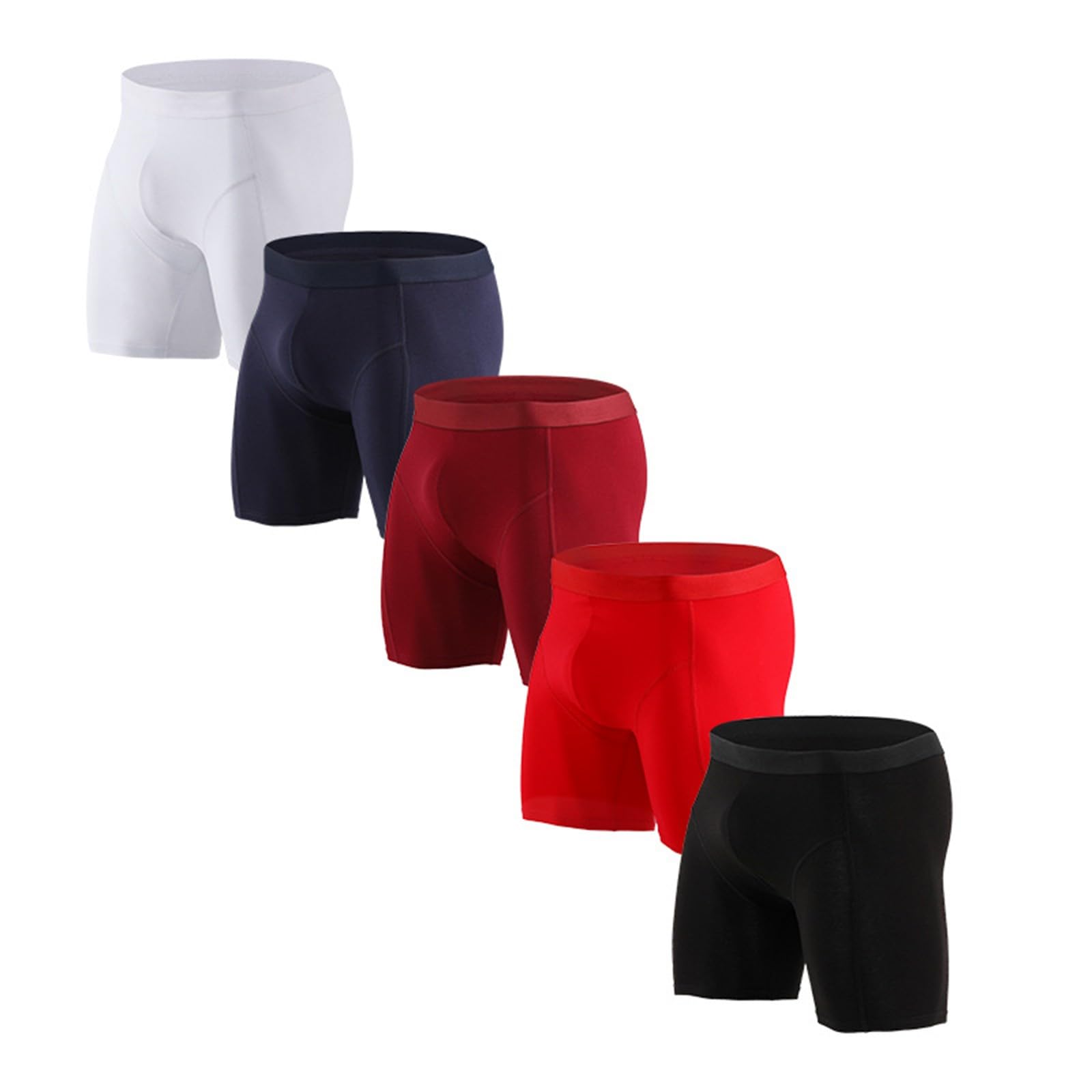 Generisch Pack de 5 calzoncillos tipo bóxer para hombre, ropa interior larga, transpirable, cómodo, retro, de secado rápido, calzoncillos suaves e ideales, ropa interior para hombre para el día a día