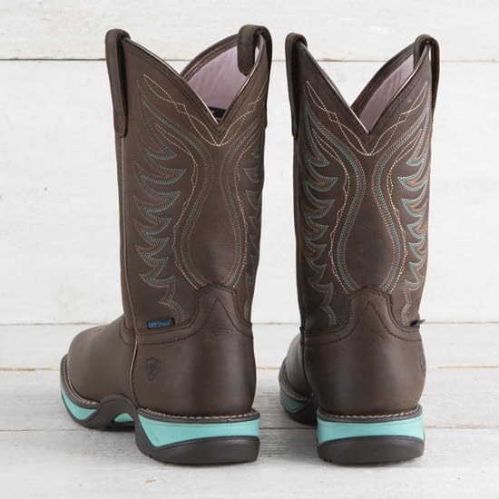 Ariat (DISC Womens Anthem Waterproof Dark Roast Square Toe Western Boot2