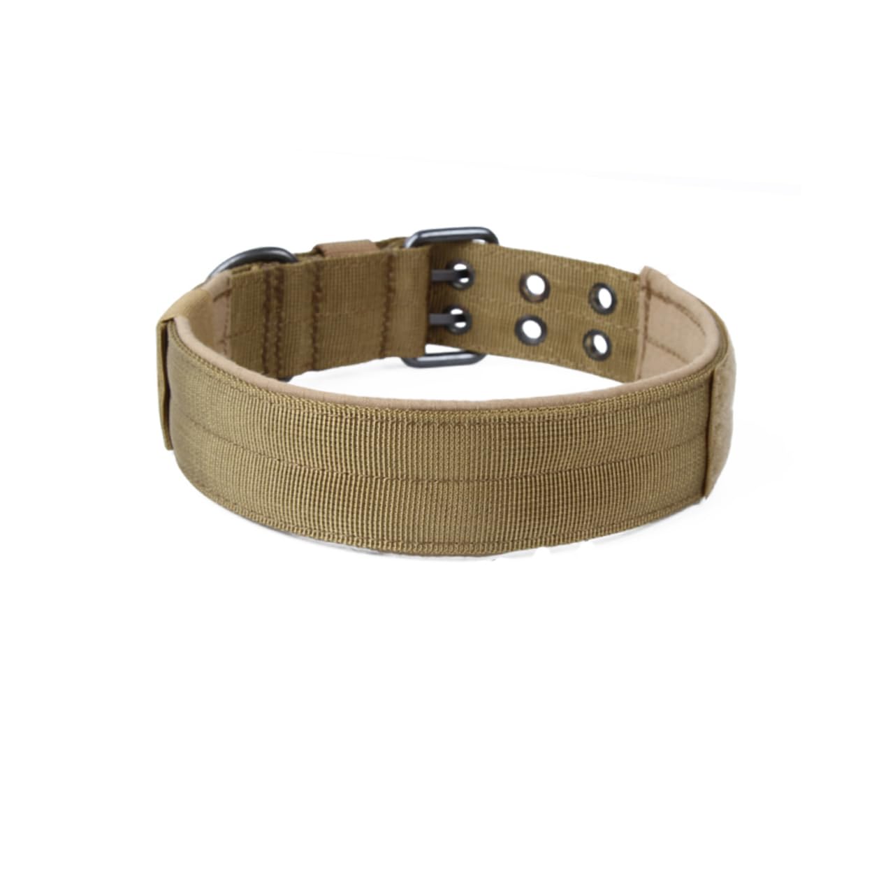 Mipcase 3 Pezzi Collare Per Cani in Nylon Con Fibbia in Metallo Dal Design Circolare Per Taglie Facili Da Attaccare Con Targhetta Identificativa Marrone