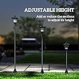 Outsunny Outdoor Garden Solar Post Lamp Photosensitive LED Lantern Bollard Pathway 1.2M Tall – Black - Image 5