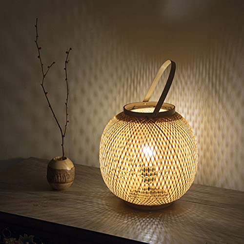 Lampe de table en bambou E27 veilleuse vintage salon et bureau