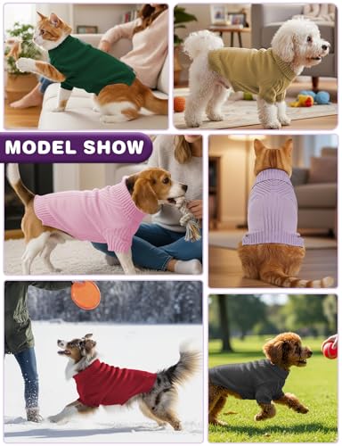 Image of Dog Sweaters for Small Medium Large Dog, Classic Turtleneck Pet Clothes Warm Thermal Doggy Winter Coat, Thick Double Knitting Collar Pullover Cold Weather Puppy Jacket for Indoor & Outdoor Wear
