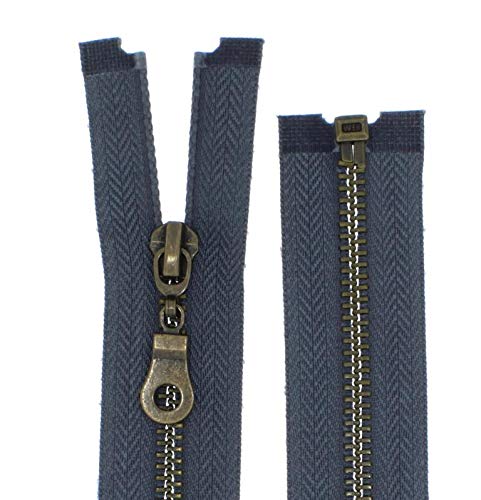 Erlif Metall-Reißverschluss Metall teilbar 5mm (dunkelgrau, 60cm) Cover