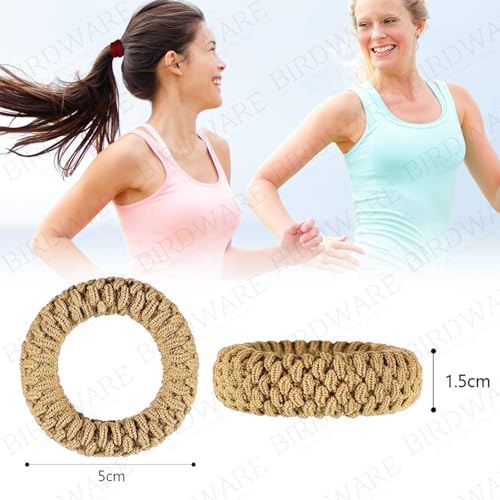 Image of BIRDWARE Black Hair Ties for Women Girls, Seamless Thick Black Hair Band, Multi color Elastic Hair Ties No Damage Ponytail Holder (12Pc Tyre Ring)