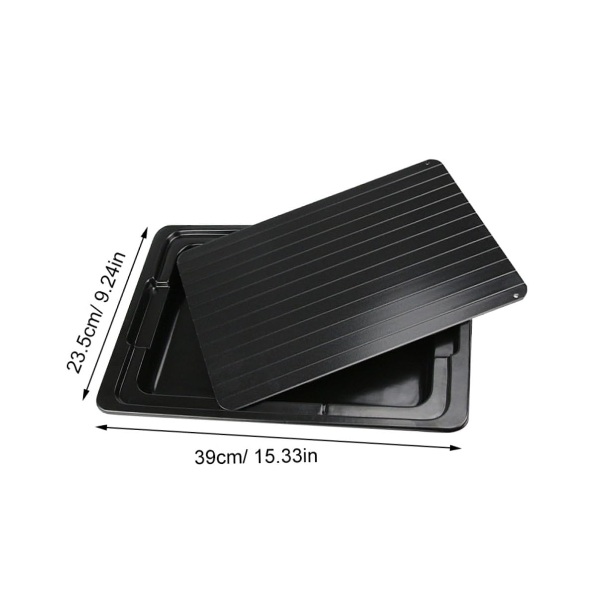 ABOOFAN Auftauplatte 1 Stück Aluminium Schwarz mit Wasserbox 35, 5x20, 5 cm