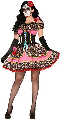Forum Novelties Women's Day Of Dead Senorita Costume, Multi, Medium/Large