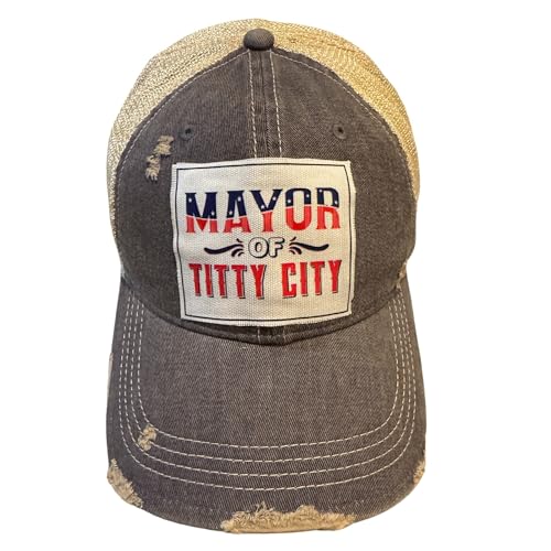 Image of Popfizzy Funny Trucker Hats for Women and Men, Adult Humor Caps, Unisex Gifts for Friends, Distressed Vintage Baseball Cap