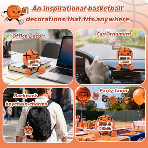 Wilbrea Funny Basketball Gifts, Mens Womens Basketball Accessories Cool Stuff Things, Mini Christmas Ornament Stocking Stuffers, Small Birthday Decorations Party Favors