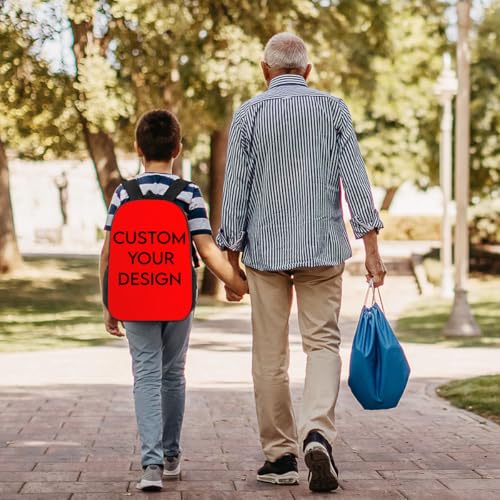 Custom Backpack For Child Large-capacity Casual Travel Laptop Bag Design Text Photo Personalized Backpack for Boy Girl Red4