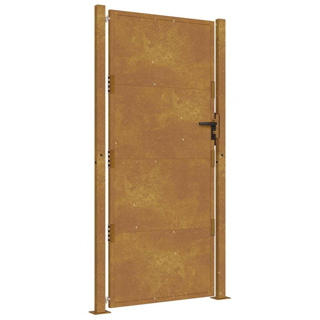 vidaXL Puerta de jardín Acero corten 100x175 cm, Puerta de Valla, Puerta de Exterior, Puerta de Metal, Puerta de Seguridad, Puerta de Entrada