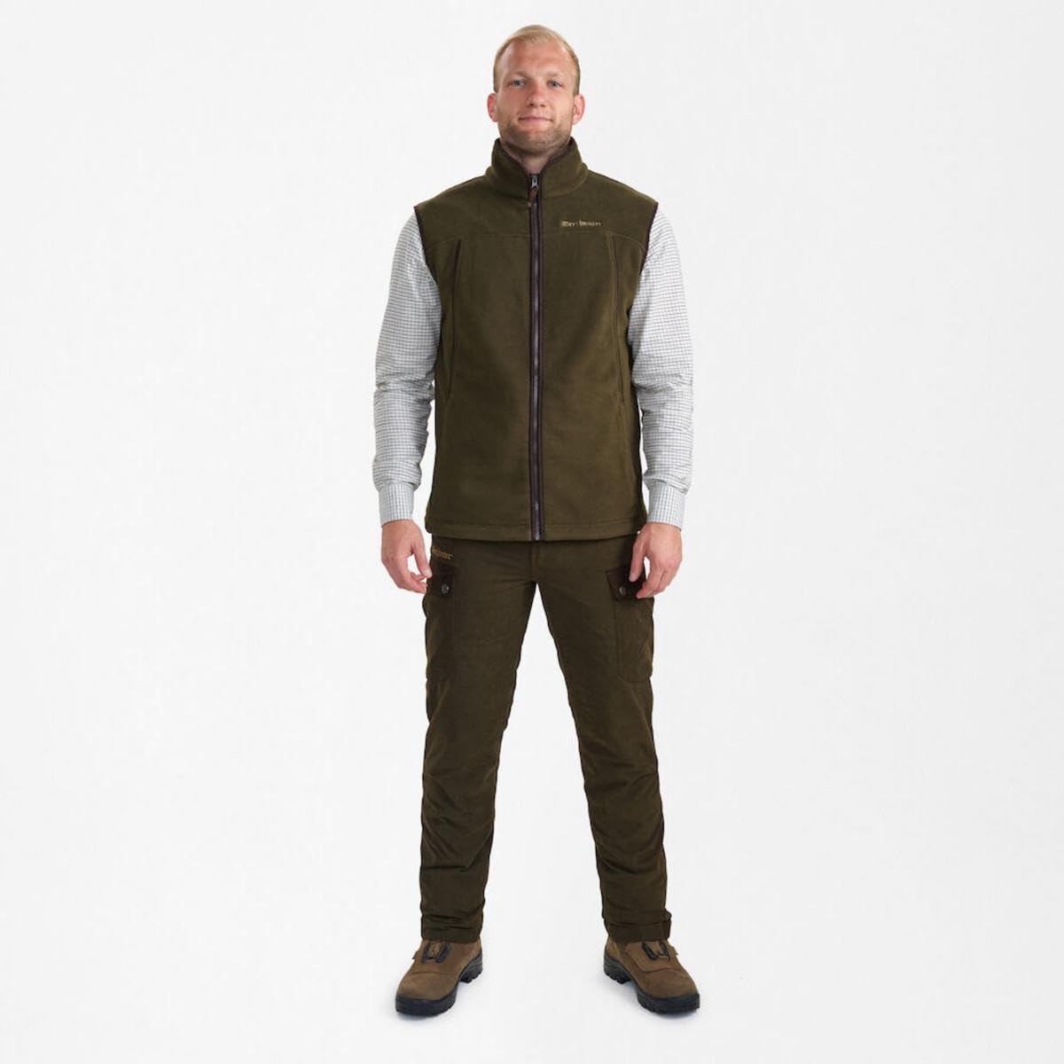 Deerhunter Eagle Fleece waistcoat Tarmac Green | Stretch-Fleecematerial in einer Materialstärke von 320 g/m². Details in Wildleder-Imitat. 2 Reißverschlusstaschen.