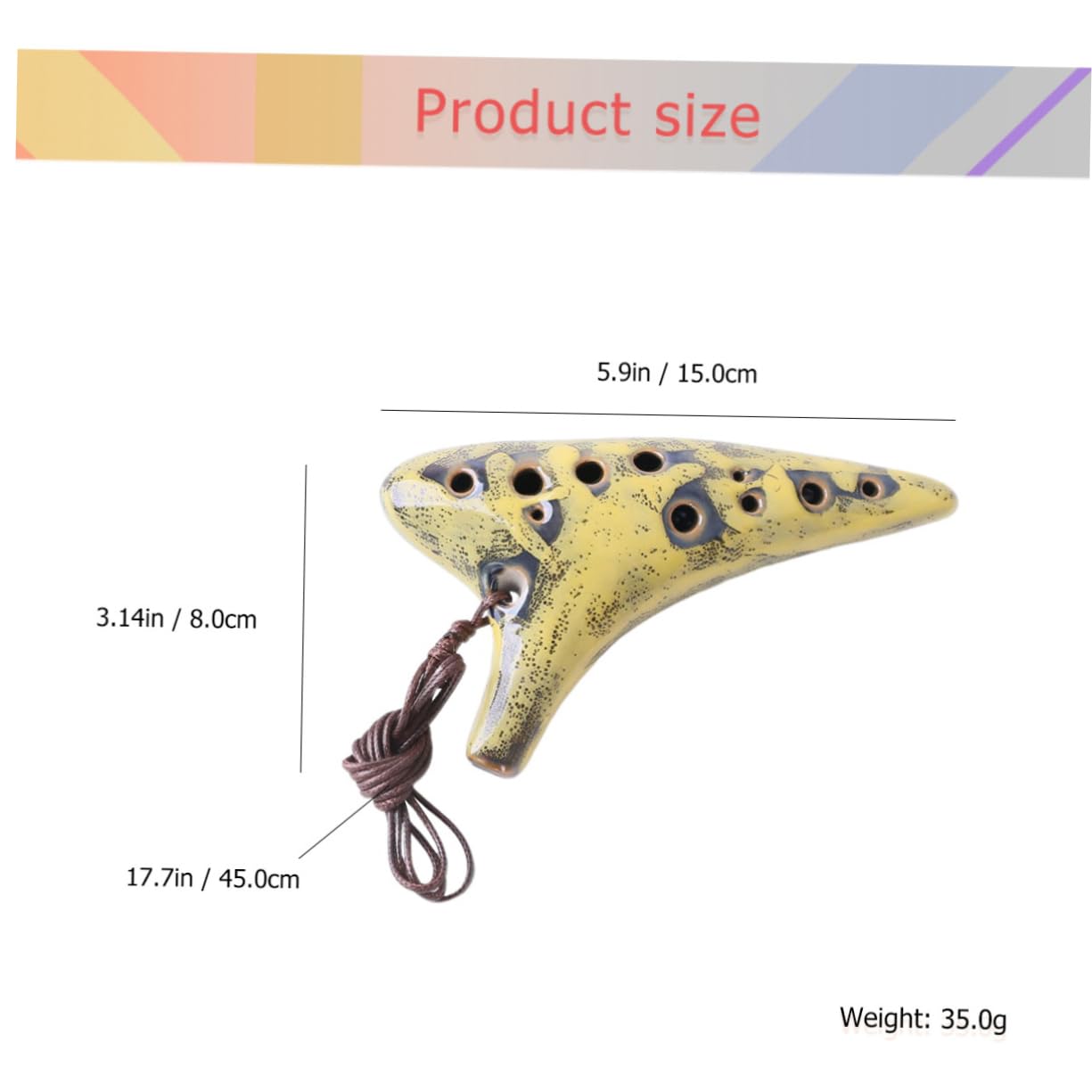 CIMAXIC Beginner's 12 Hole Ocarina Ceramic Flute Instrument for Music Lovers Random