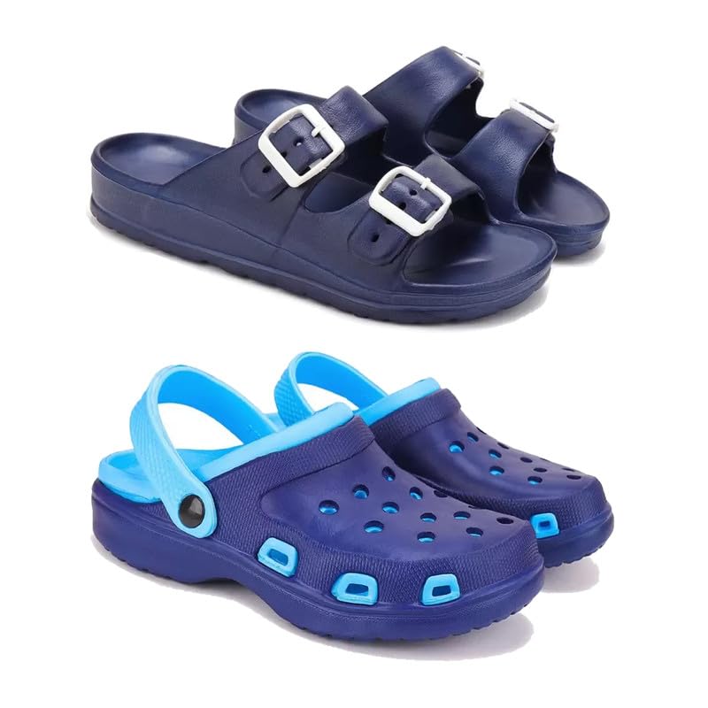 Men's Rover Lightweight Comfortable| Slides|Clogs| Sandals with Adjustable Back Strap for Men Combo-Combo(AE)-3116-3019-10 -P2-image-49