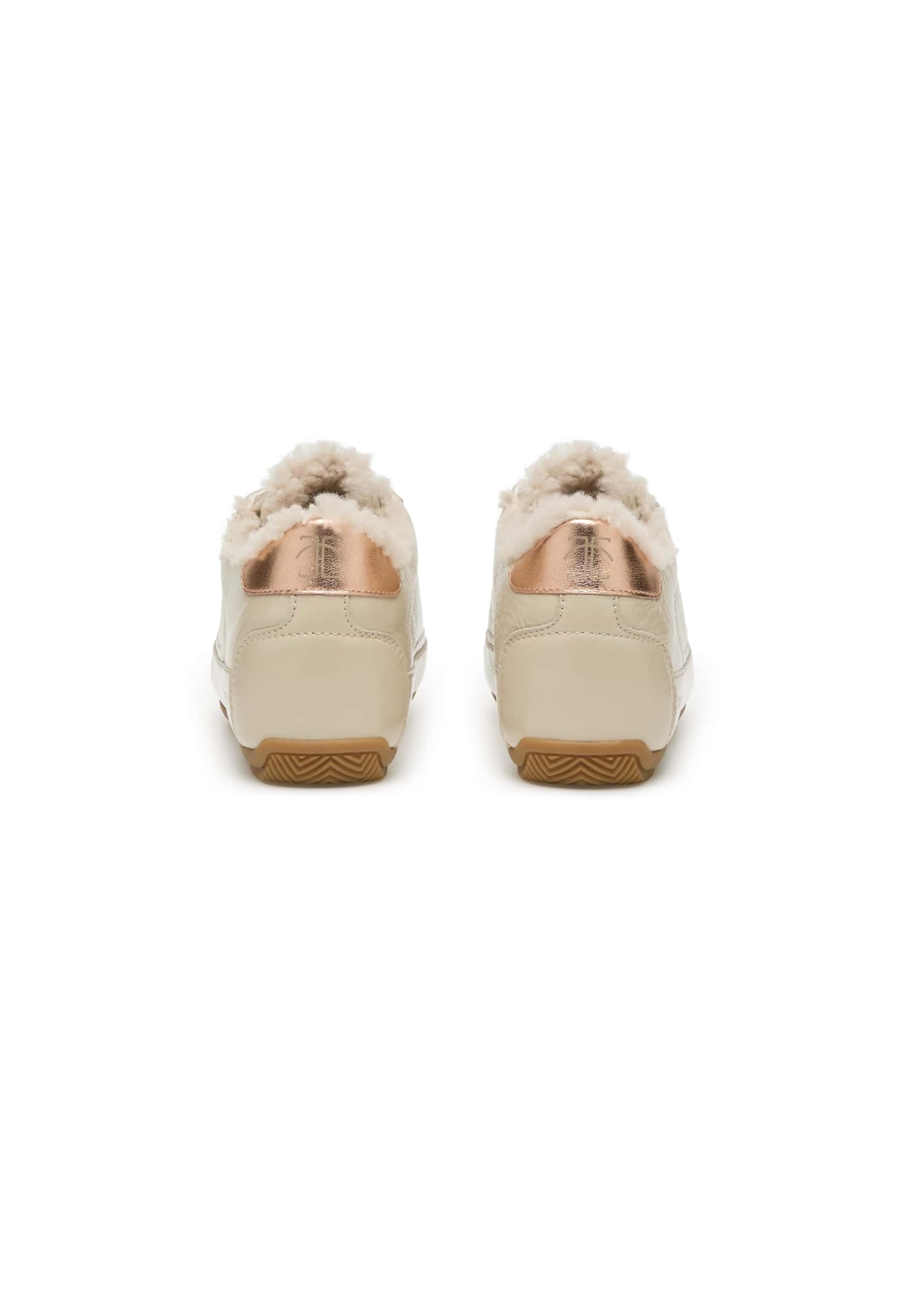 Candice Cooper Dafne Fur Crackled Patent Leather Ecru' Oxford planoMujer