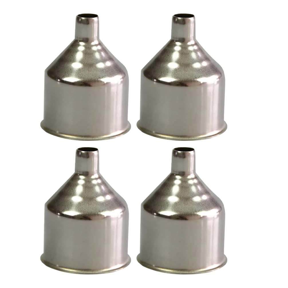 Scicalife 4pcs Stainless Steel Decanter Funnel for Transferring of Liquid Dry Ingredients and Metal Cooking Funnel Spices Liquids Silver