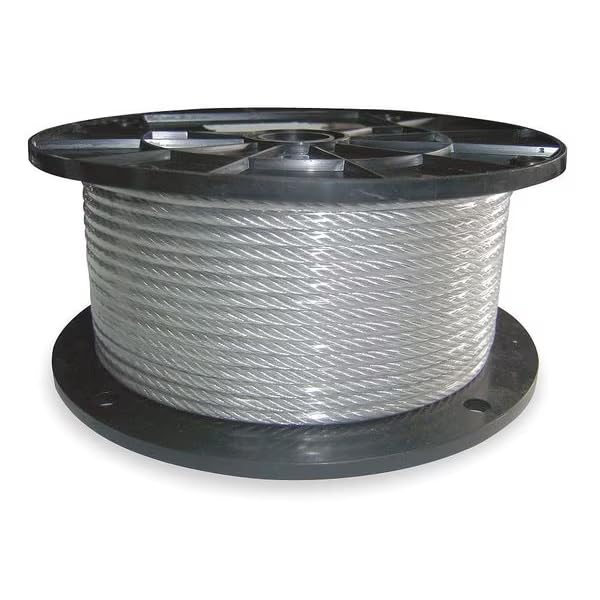 Cable, 1/8 in, L100Ft, WLL400Lb, 7x19, Steel, Mfr: 2TAE2-A