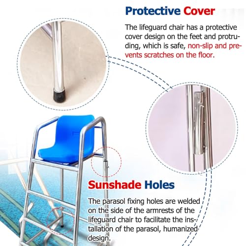 Silla salvavidas para piscinas con escalera de acero inoxidable miniatura 7