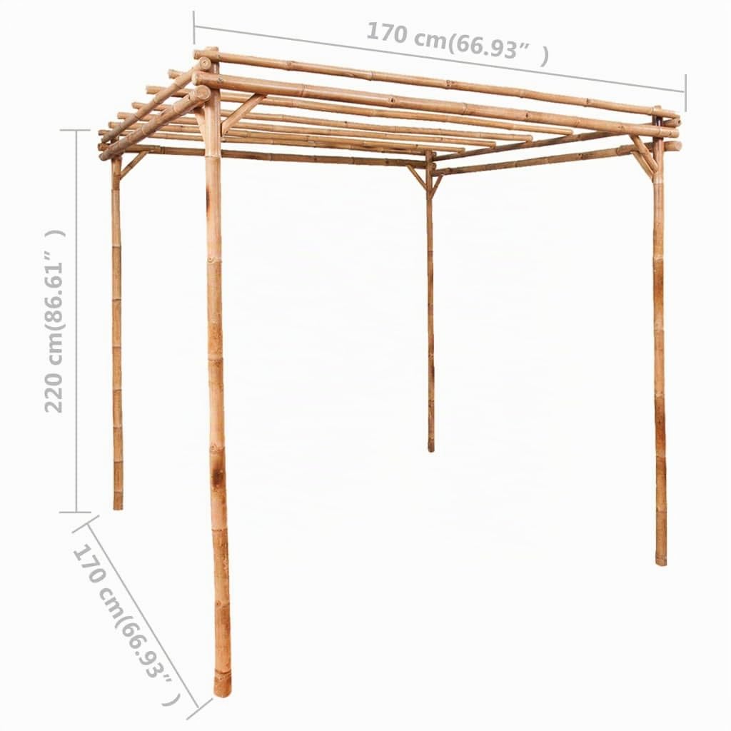 vidaXL Pergolato in bambù 170x170x220 cm