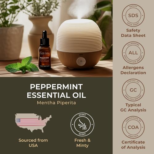 Image of 100% Pure Peppermint Essential Oil - 1.02 Fl Oz - Peppermint Oil for Hair, Skin, Diffuser, Aromatherapy & DIY Candle Making Scent (Pack of 3)