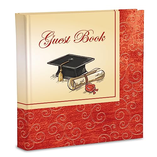 Guestbook Libro degli invitati per Feste di Matrimonio Compleanno Battesimo cm 20x20 70 Pagine Copertina Rigida, Laurea