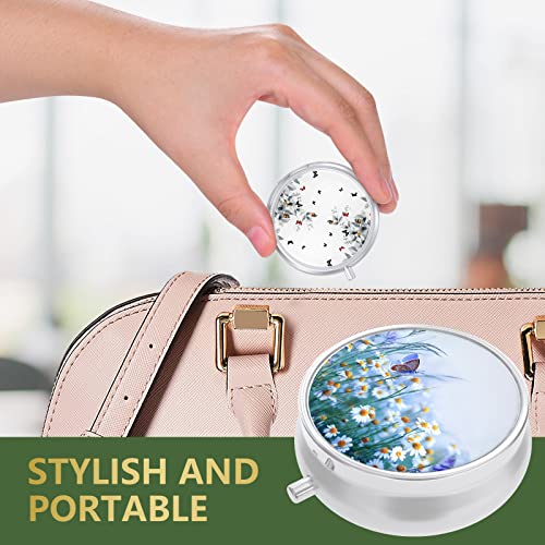 Image of Pill Box, Small Pill Case for Purse & Pocket, Travel Medicine Organizer | Cute Travel Medicine Organizer, Portable Medicine Container Holder to Hold Vitamins, Medication, Fish Oil & Supplement