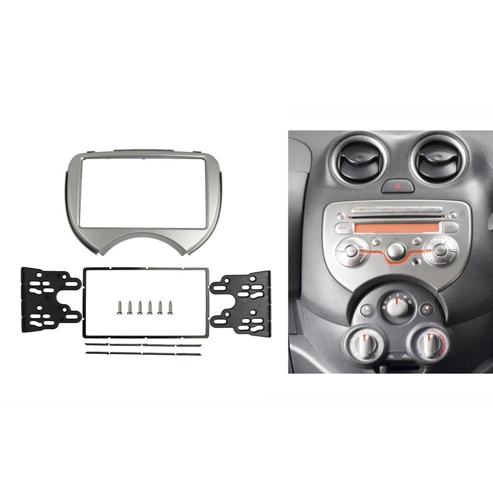 Per NISSAN Per Micra (K13) 2010-2013, Mascherina Autoradio 2 DIN, DVD, Stereo, Installazione Su Cruscotto, Cornice Porta CD