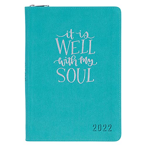 Christian Art Gifts 2023 Executive Planner w/Scripture It is Well with My Soul Personal Organizer w/Daily Weekly Agenda Calendar, Faux Leather, Zipper Closure, Teal 10 Best Christian Art Gifts Planner Dailies In 2023
