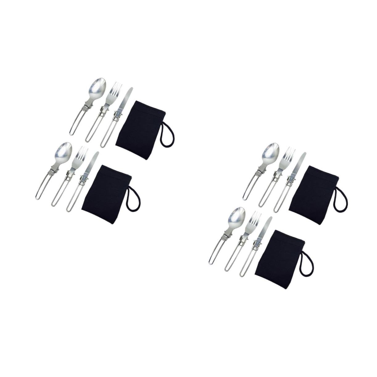 TOYANDONA 4 Set posate pieghevoli cucchiai stoviglie in acciaio inossidabile posate di stoviglie Forche in acciaio inossidabile pieghevoli posate singole Silver